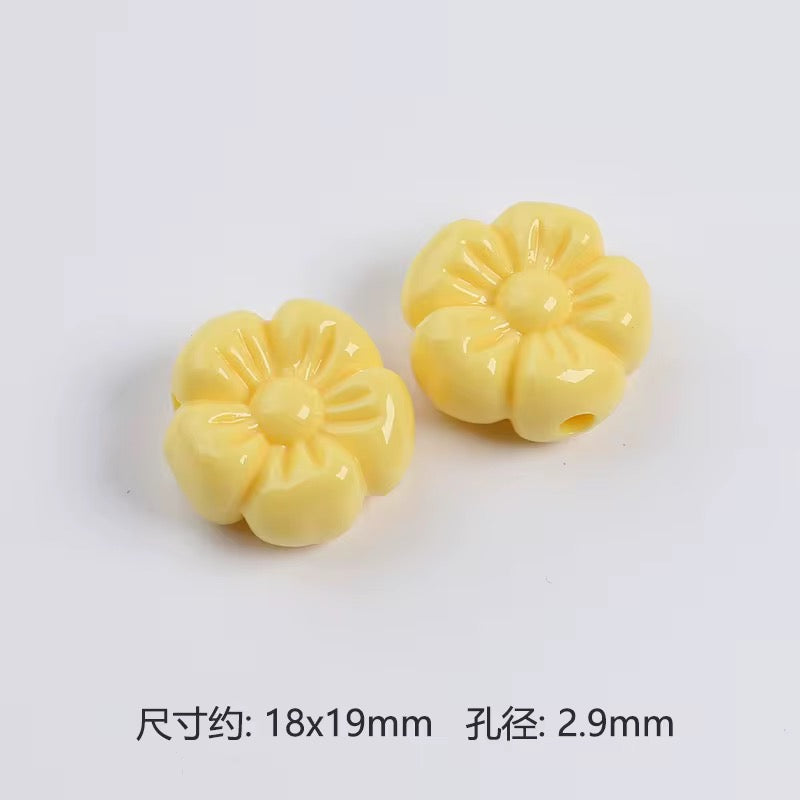BBB 264 (e) Yellow Cherry Shiny Big Bead ( 1 pc ) Solid Acrylic ( 18:19 mm )