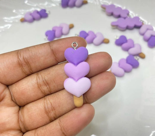 BBB 197 (E) HEART POPSICLE  kawaii themed resin charm (1PC)