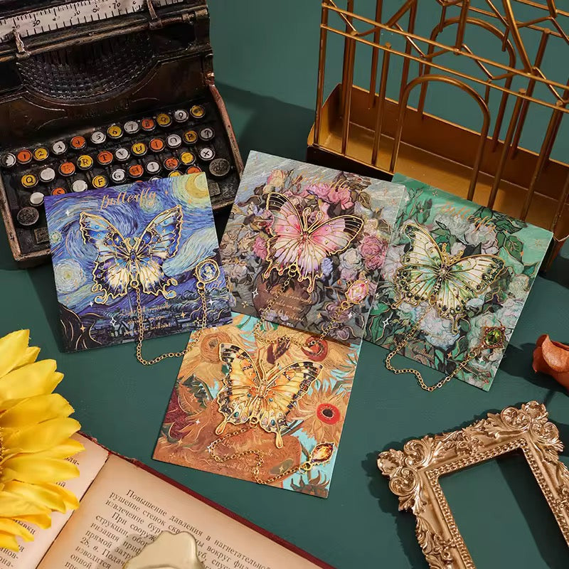 PK 40 Pinkish Blue Butterfly Metal Bookmark ( 1 pc ) Imported Premium Quality