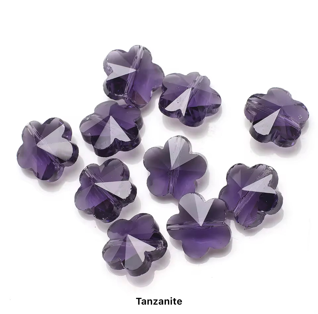 BBB 81 (n) Deep Purple Plum Flower Faceted Crystal glass beads ( 1 pc )