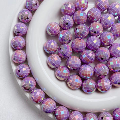 AB01 Disco Ball Luminous Bead ( 1 pc ) UV Plated Acrylic ( 16 mm )