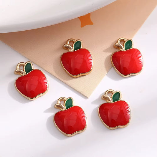 SS 2131 Apple Fruit enamel charm ( 1 pc ) High quality shine