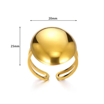RSJ05F Chunky Fashion Oval Ring adjustable - 18k Gold PVD plated 316 stainless steel - Anti tarnish