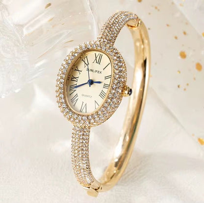 VW06 Full On Zircon Cartier Inspired stainless steel watch - 18k Gold PVD plated stainless steel - Anti tarnish