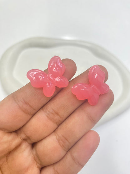 AB95 Light Orange Butterfly Acrylic bead ( 1 pc )