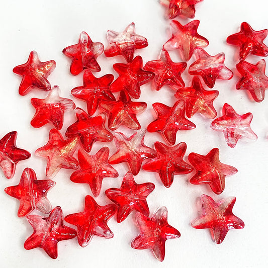 BBB 259 (L) Red Starfish glass bead ( 1 pc ) Lampwork Bead ( 15 mm )