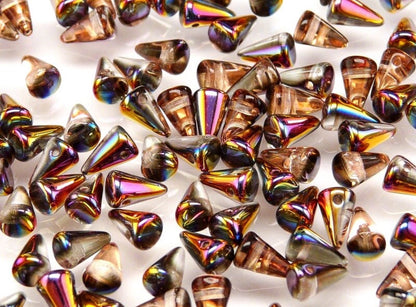 GB54 Czech pressed glass spike Beads crystal sliperits -(1PC)