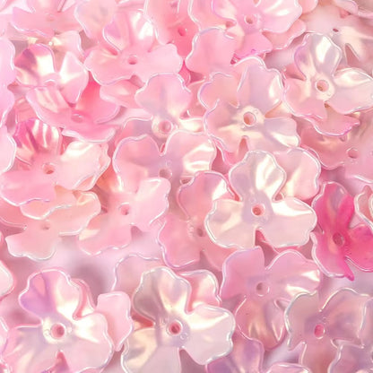 BBB 023 large petals gold plated luminous Acrylic bead cap ( 1 pc )