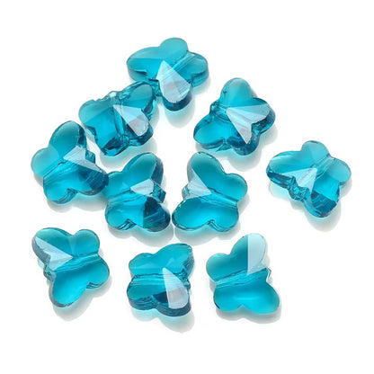 BBB 79 (m) Sea Blue Butterfly Faceted Crystal glass beads ( 1 pc )