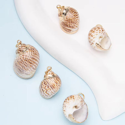 PS01B Conch shell 18k gold plated charm ( 1 pc ) - anti tarnish