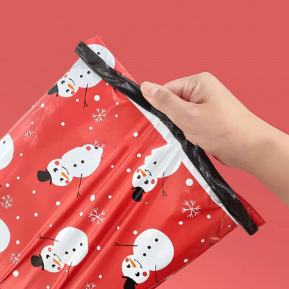 Christmas Snowman ⛄️ Poly Mailer Bag -  Waterproof & Double Sided - Designer Premium Packaging ( 10:13 inch )