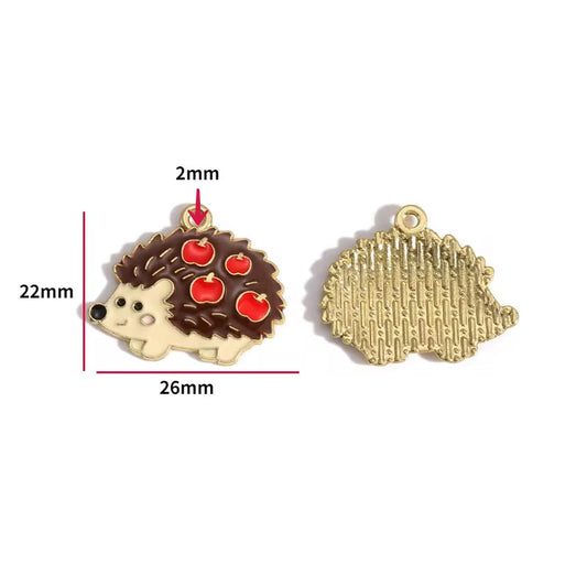 BBB 416 (d) Porcupine Enamel Charm ( 1 pc ) High Quality Shine