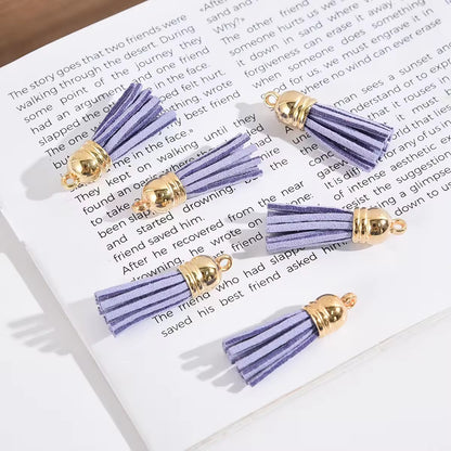 BBB 429 Plush Tassel with gold plated cap For Keychains ( 1 pc ) Premium leather quality