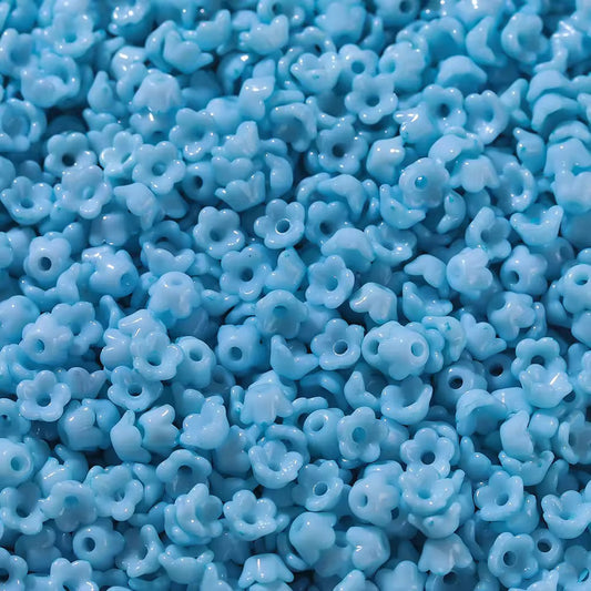 BBB 305 (a) Light Blue Tiny Bell Shiny  Bead ( 1 pack - 10 piece ) UV Plated Acrylic ( 6 mm )