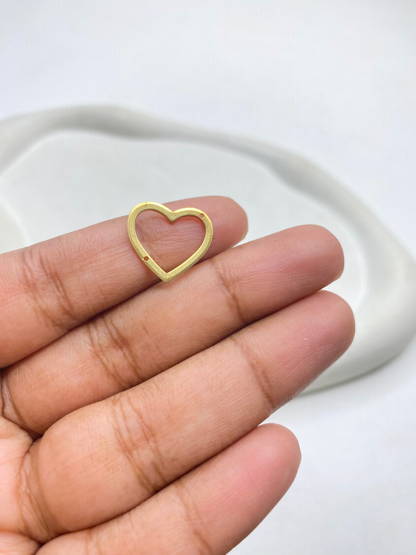 SS 2938 Heart Hollow Brass connector ( 1 pc ) ( 16:15 mm )
