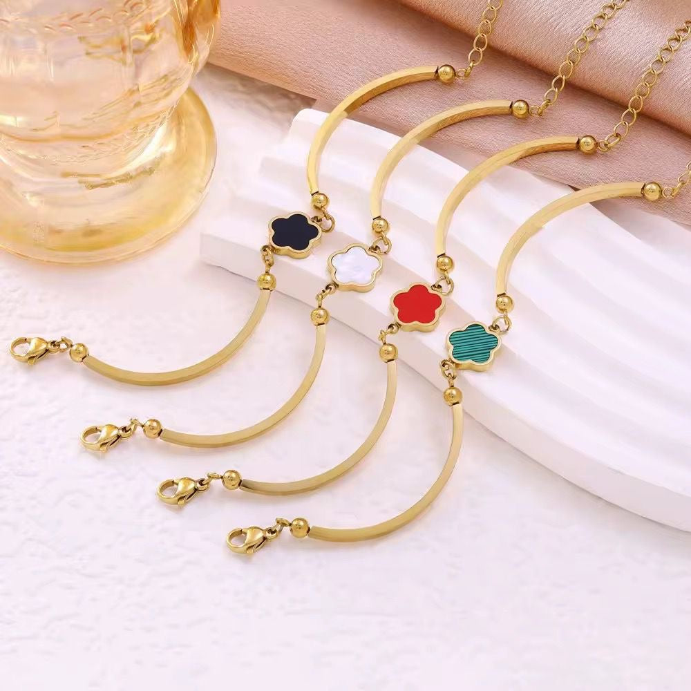 BSJ11C floral bracelet - 18k Gold PVD plated 316 stainless steel - Anti tarnish