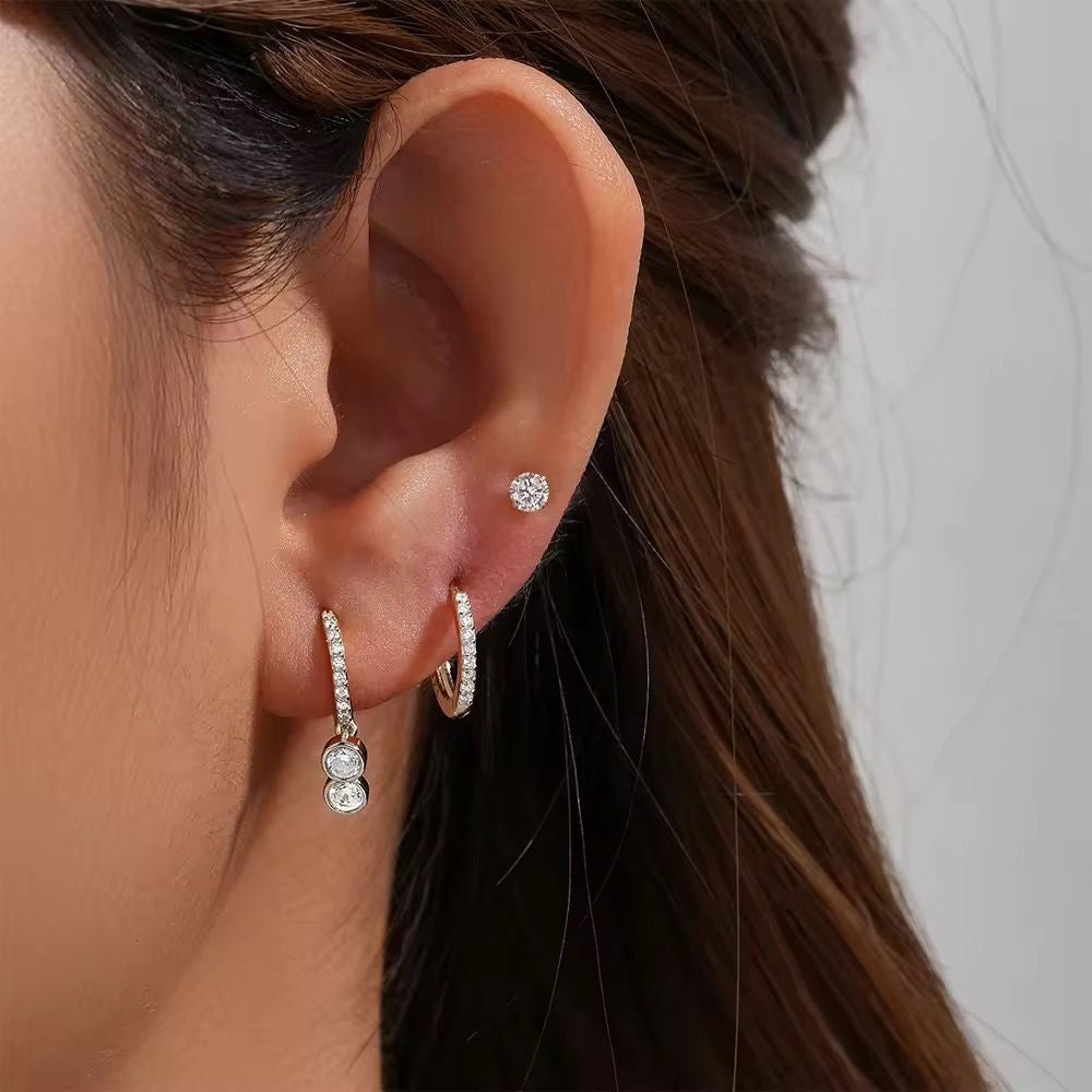 STJ02B Aurelia Gold Ear Trio 6 piece (pair) Set 18k gold copper plated