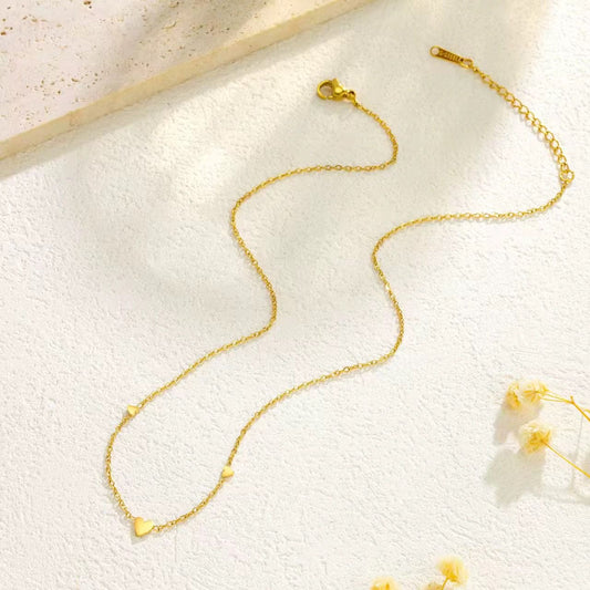 SJ 753 Dainty Heart Necklace - 18k Gold PVD plated stainless steel - Anti tarnish