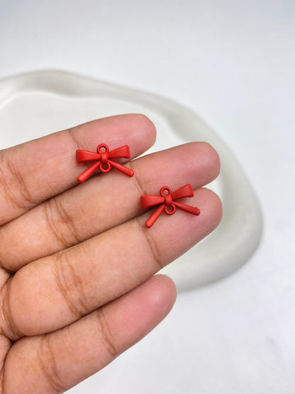 SS 2115 Bow double hanging Charm Spray painted Alloy Premium ( 1 pc ) Tarnish Resistant ( 9:14 mm )