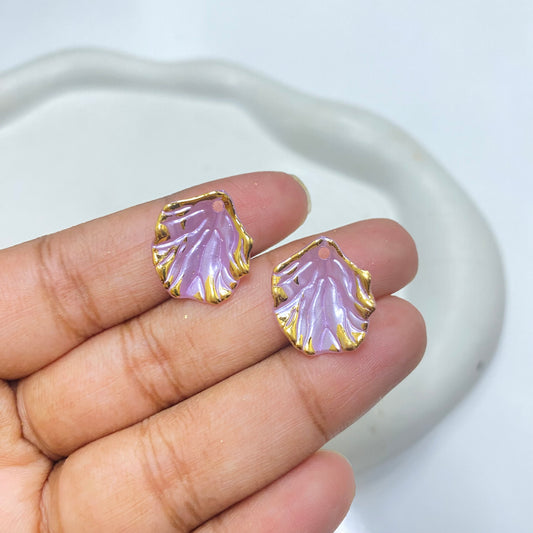 BBB 169 (F) Purple pearl with gold liner shiny luminous Acrylic bead ( 1 pc )
