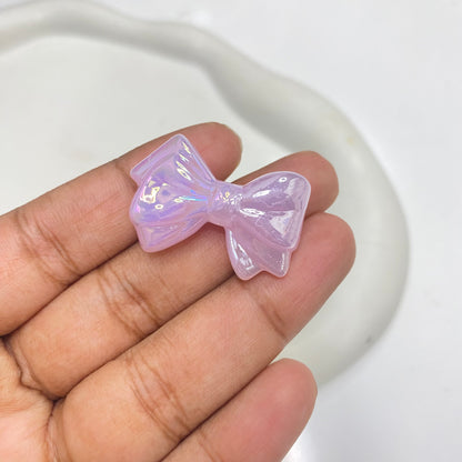 AB90 Luminous Bow uv plated shiny irrediscent Acrylic bead ( 1 pc )