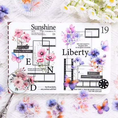 Autumn Fragrance Floral vintage Waterproof UV Resistant sticker ( 1 pack - 60 piece )