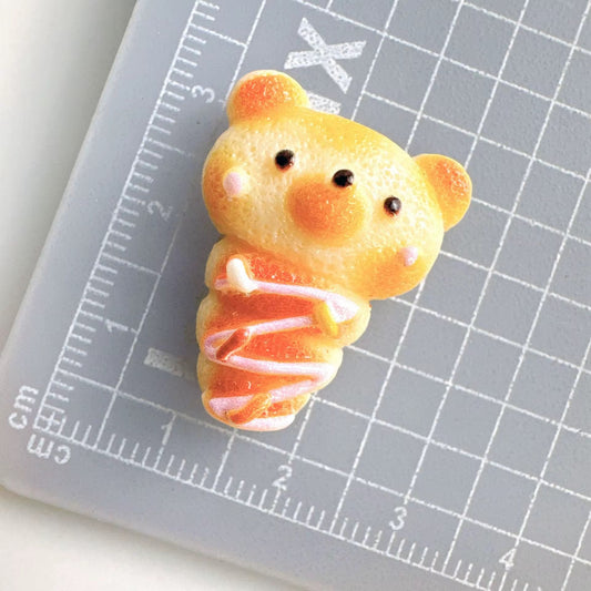 BBB 277 (f) Cute Bear Bread Donut Resin charm ( 1 pc ) with Hook ( 20:30 mm )