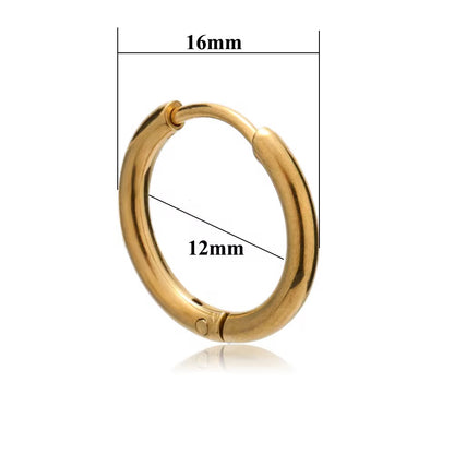 SS 2921 Dainty Hoop 18K Gold PVD plated 316 stainless steel ( 2 pc ) Anti tarnish