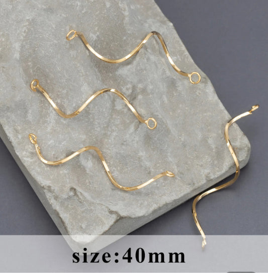 SS 401 Gold plated wavy connector ( 1 pc ) anti tarnish
