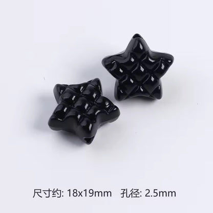 BBB 384 Star Grid Shiny Bead ( 1 pc ) UV Plated Acrylic