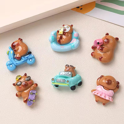 BBB 059 (e) Capibara cartoon Kawai themed resin charm ( 1 pc ) with / without Hook