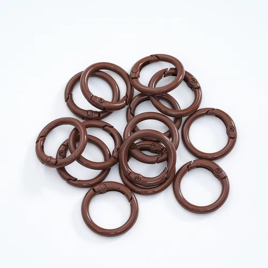 BBB 231 (d) Brown O Ring Keychain Clasp ( 1 pc ) Spring Clasp Key Ring ( 25 mm ) High Quality Alloy