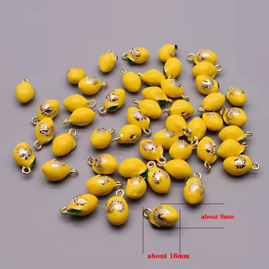 SS 2876 Lemon Fruit enamel 14k gold plated charm ( 1 pc ) Anti tarnish