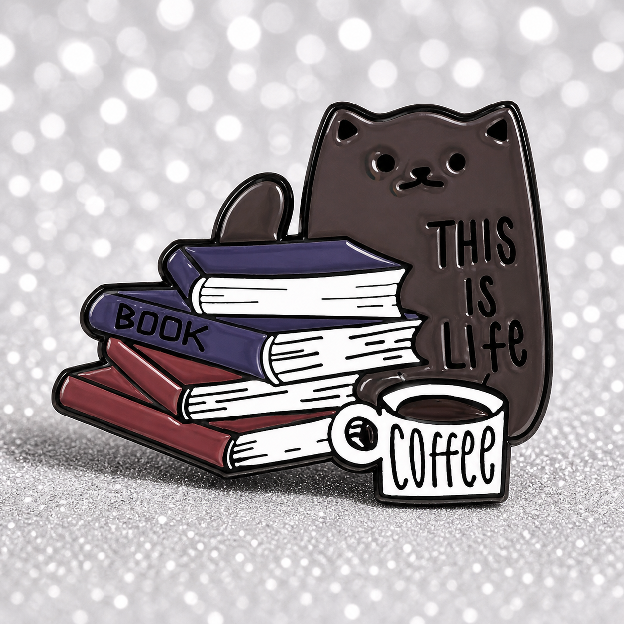 PK 108 This is Life Cat Enamel Pin Badge ( 1 pc ) Imported Premium Quality