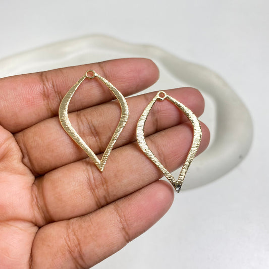 SS 1122 Textured Drop Bezel 14k Gold plated ( 1 pc ) Anti tarnish ( 24:36 mm )