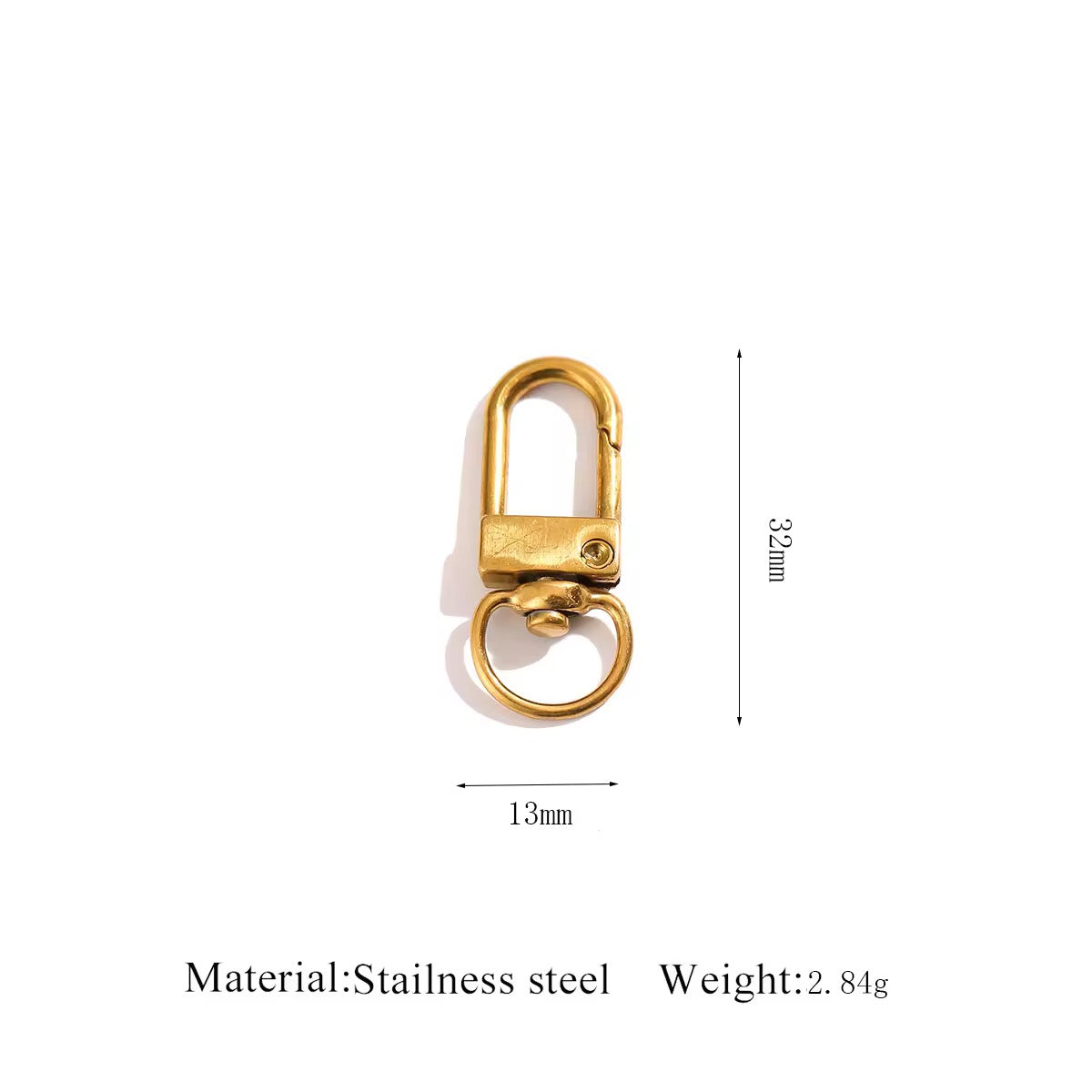 SS 3204 D Keychain Clasp 18k Gold PVD 316 Stainless steel ( 1 pc )
