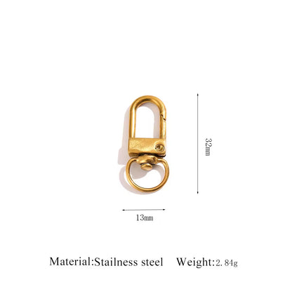 SS 3204 D Keychain Clasp 18k Gold PVD 316 Stainless steel ( 1 pc )