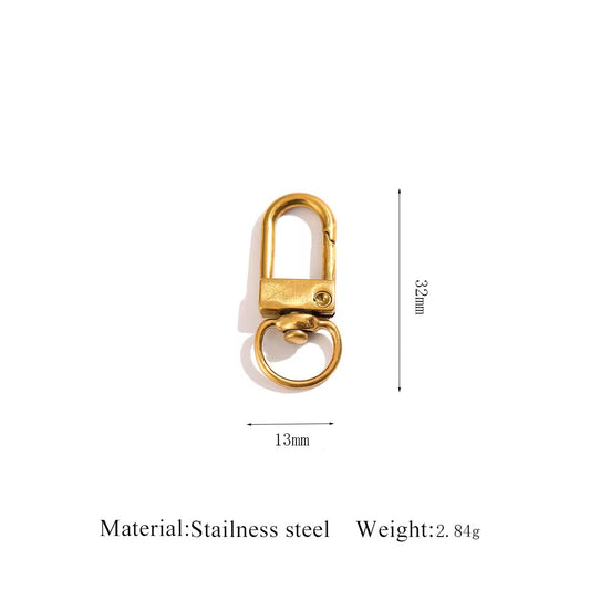 SS 3204 D Keychain Clasp 18k Gold PVD 316 Stainless steel ( 1 pc )