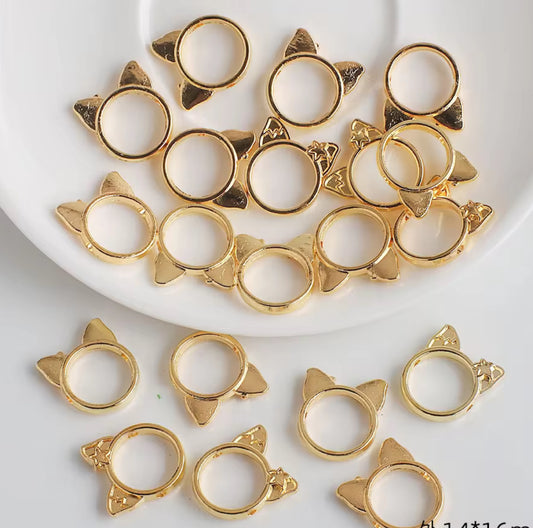 SS 2745 Cat gold Metal Spacer Bead ( 1 pc )