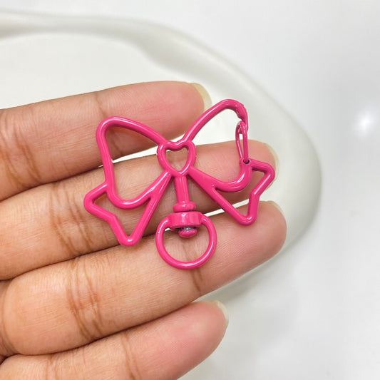 KC 1612 - pink Bow keychain clasp ( 1 pc )