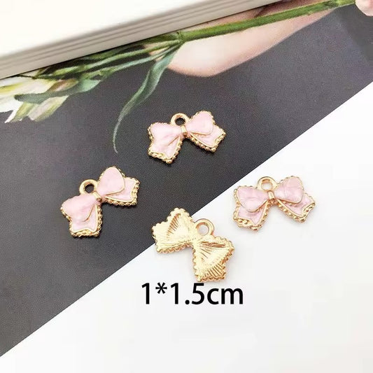 BBB 148 (b) Pink Bow Enamel Charm ( 1 pc )