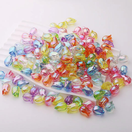 AB83 Tulip transparent luminous Acrylic bead ( 1 pc )
