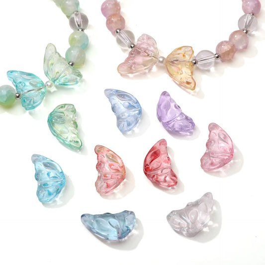 BBB 345 (f) Dual tone Butterfly One wing glass bead ( 1 pc ) Lampwork Bead