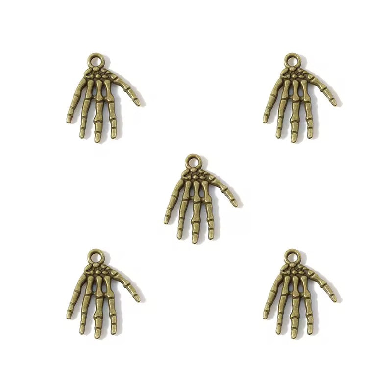 BBB 393 (a) Skull Hands metal Charm ( 1 pc ) High Quality Shine