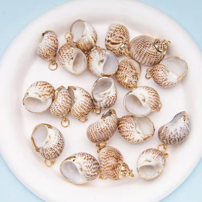 PS01B Conch shell 18k gold plated charm ( 1 pc ) - anti tarnish