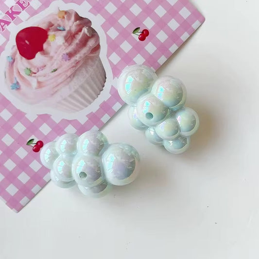 BBB 174 (G) Light Blue iridescent bubble cloud Acrylic bead (1PC)