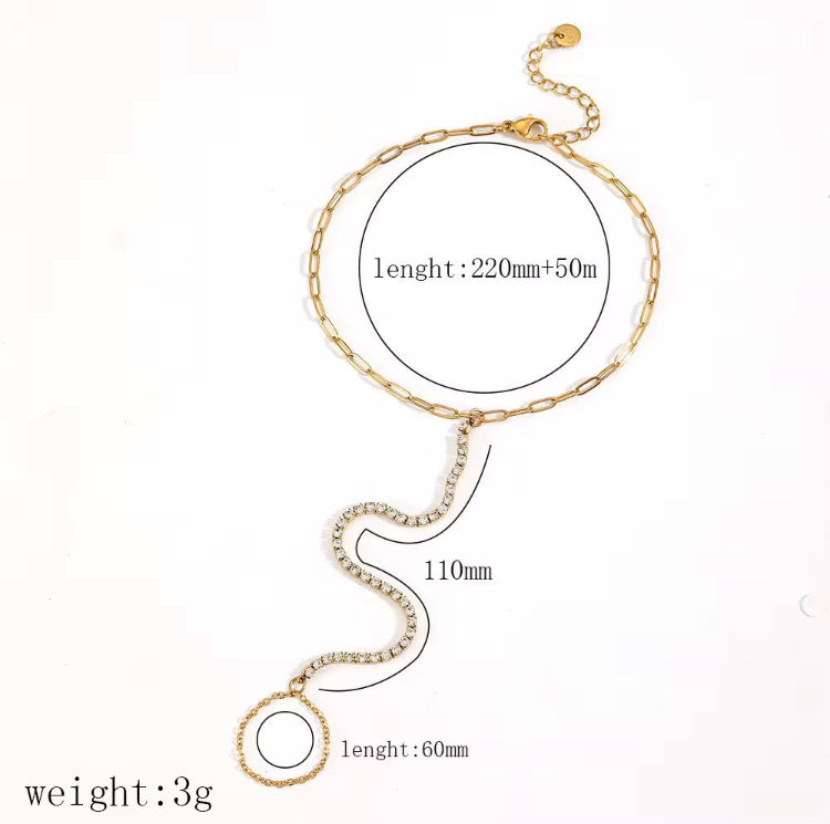 SJ 1151  Dainty Zircon bracelet - 18k Gold PVD plated stainless steel - Anti tarnish
