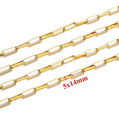 CN 371 Big Box link Chain 18k Gold PVD plated 316 Stainless steel ( 1 feet ) Anti tarnish