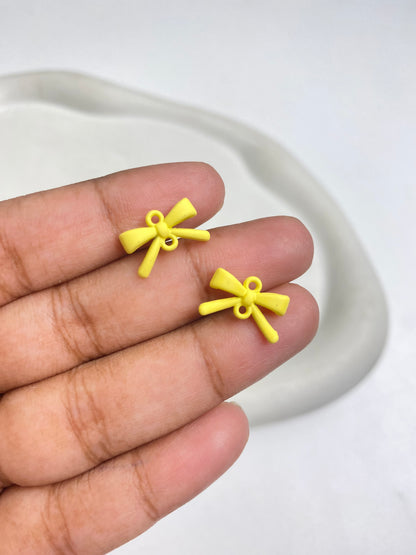 SS 2115 Bow double hanging Charm Spray painted Alloy Premium ( 1 pc ) Tarnish Resistant ( 9:14 mm )