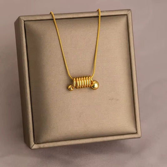 SJ 770 Spring Coil Necklace - 18k Gold PVD plated stainless steel - Anti tarnish